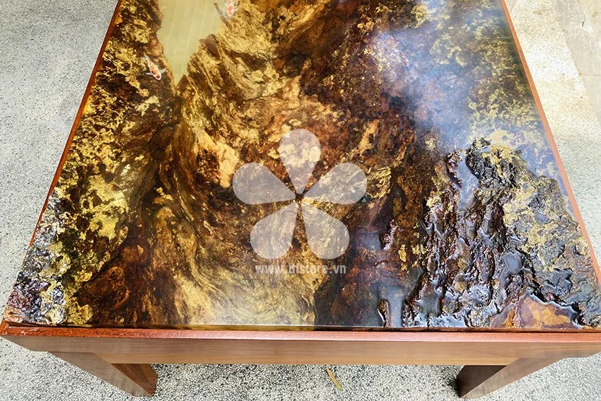 Decorative table DTBTT01 - Description The table displays impromptu decoration in creative art with a unique combination of materials to create a very natural but profound work.... - Image 3