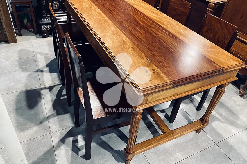 Dining table set DTBAA01 - Description The table has a very spontaneous design in combining wood materials with contrasting colors to create new works that are highly... - Image 6