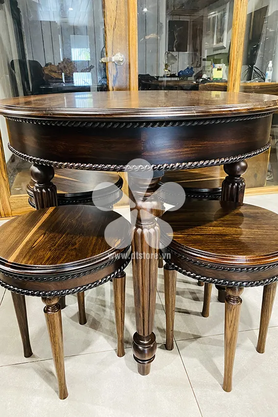 Round table set DTBBT02 - Description The lovely round table set is a product processed at the request of a customer who is very aesthetically pleasing and knowledgeable about... - Image 3