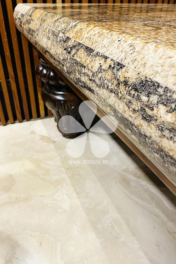 Sập đá xưa DTSAD01 - Hình dáng chiếc sập xưa được tái hiện với chất liệu đá Marble tuyệt đẹp được lựa chọn rất kỹ, đồng thời phần họa tiết của chân sập cũng là một tuyệt tác... - Hình 4