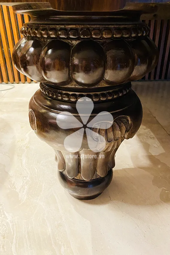 Sập đá xưa DTSAD01 - Hình dáng chiếc sập xưa được tái hiện với chất liệu đá Marble tuyệt đẹp được lựa chọn rất kỹ, đồng thời phần họa tiết của chân sập cũng là một tuyệt tác... - Hình 5