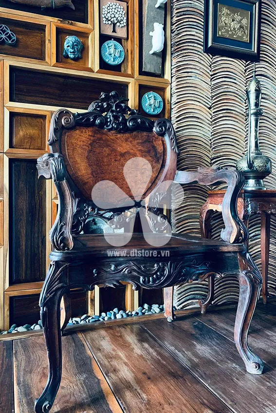 Vintage chair DTGHX16 - Description The Louis chair is carved with very detailed patterns and coordinated materials to enhance the value and luxury of the chair. Dimensions 62... - Image 7