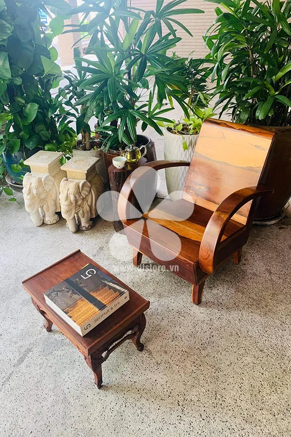 Vintage chair DTGHX17 - Description The beautiful old Saigon barrel chair with wood grain material is like a painting, each chair is a memento reminiscent of an old time that... - Image 6