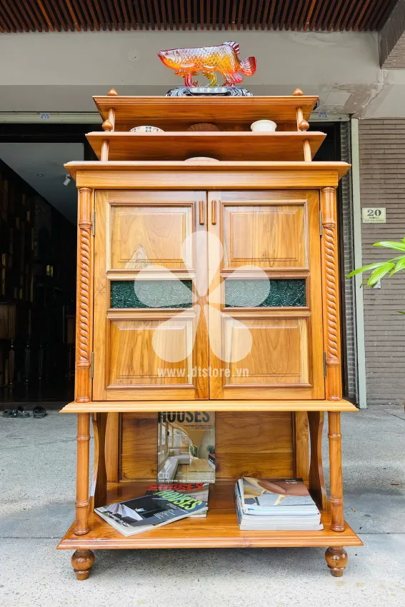 Vintage French cabinet DTTUX04 - Description The cabinet has the function of displaying and decorating with a vintage French style and faux snake wood, very suitable for historical... - Image 9