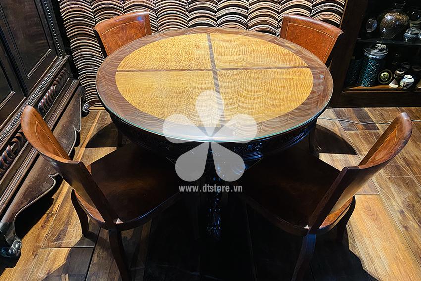 Vintage round table DTBAX03 - Chiếc bàn xưa rất đặc biệt và tuyệt đẹp còn được giữ nguyên vẹn đến ngày nay là một sự may mắn dành cho các tín đồ đam mê đồ gỗ xưa rất muốn sở hữu cho ...