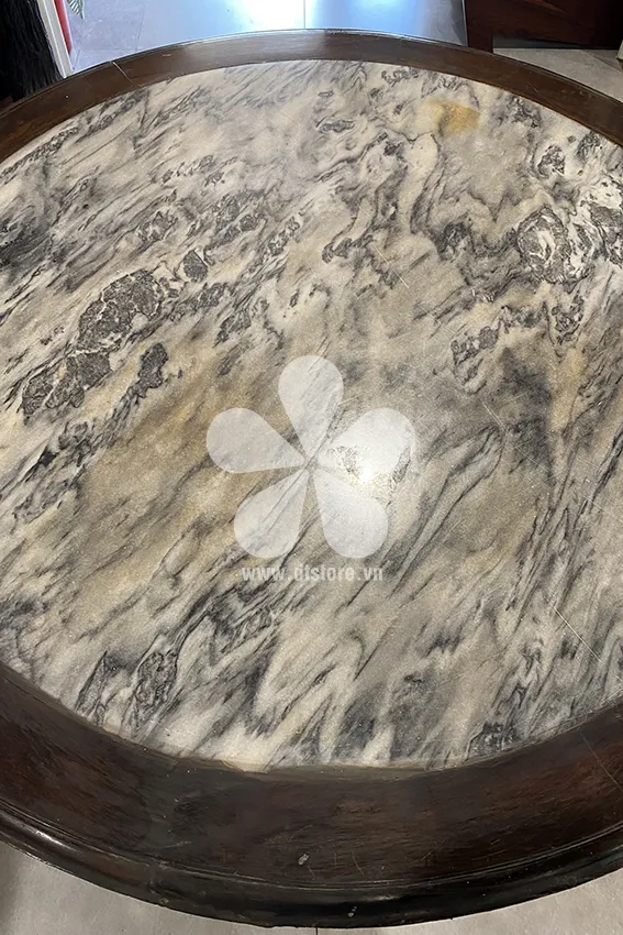 Vintage stone table DTBAX04 - Description The vintage stone-topped round table with the delicately carved turned legs is no longer a thing of the past in the world of old wood... - Image 4