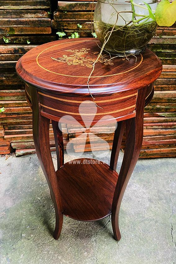 Vintage wooden pedestal DTDGX07 - Chiếc đôn với nghệ thuật cẩn gỗ tạo họa tiết trang trí độc đáo trên chất liệu gỗ Cẩm Lai là một tác phẩm nghệ đầy sáng tạo mà dòng lịch sử còn lưu giữ. ...