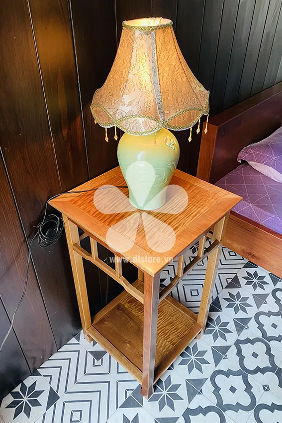 Vintage wooden pedestal DTDGM04 - Description The pedestal has a vintage shape made of beaded Bang Lang wood with separate functions or combined with decorative objects in interior... - Image 5